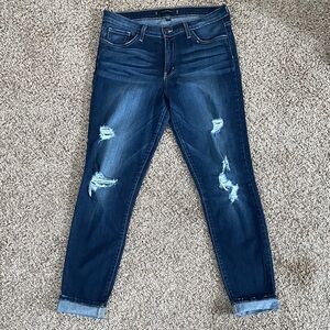 Flying Monkey Dark Blue Distressed Ankle Jeans